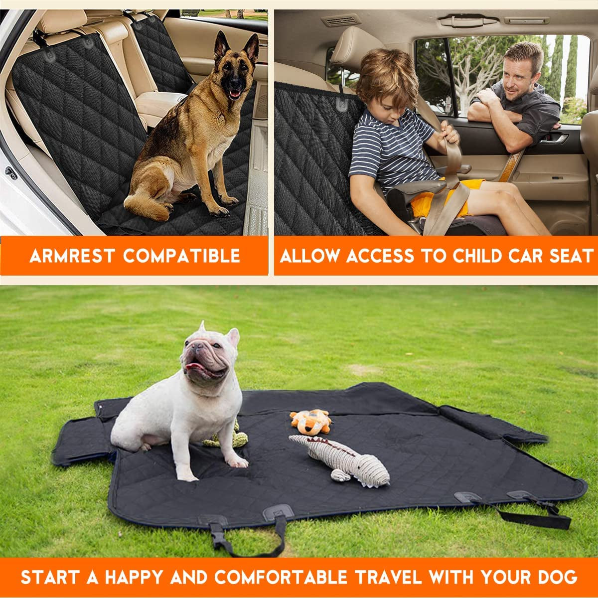 Ultimate Dog Car Seat Cover – Waterproof, Non-Slip, Scratch-Proof Back Seat Protector